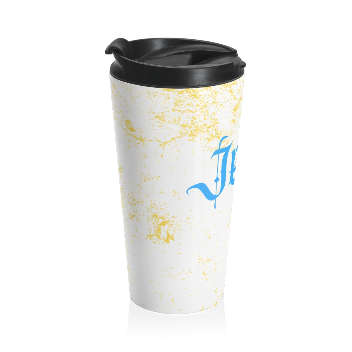 Mug de voyage élégant en acier inoxydable avec citation inspirante